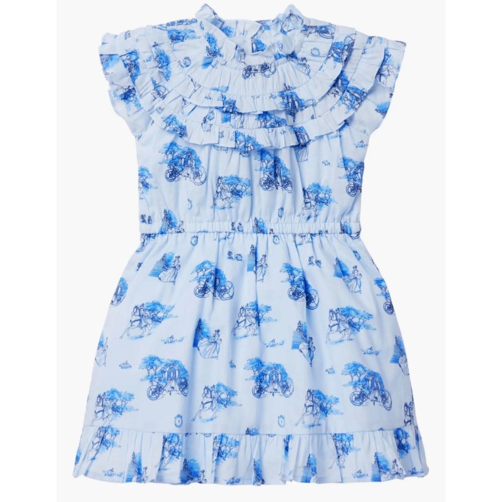 Janie and Jack x Disney Kids' Disney100 Cinderella Ruffle Cotton Dress N…